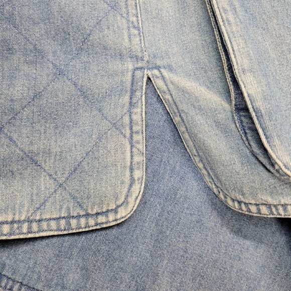 Orvis Vintage Size S Denim Vest Blue Jean Med. Wash Vest Buttons Inside Pockets - Picture 6 of 8